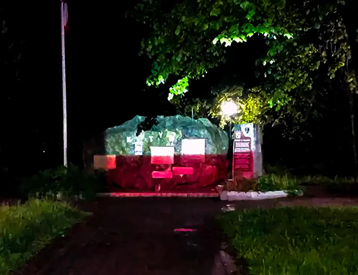 Projekcja gobo z flagą Polski