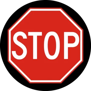 GOBO mit STOP-Zeichen, zweifarbige Version